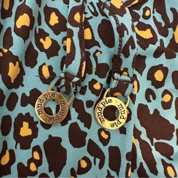 Mud Pie elastic waist with tie green and yellow dress size L - Picture 5 of 7